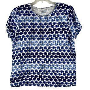 Croft & Barrow Blue White Seashell Pattern T-shirt XXL